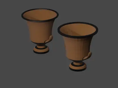 Ancient Greek Pottery Set Low-poly 3D model