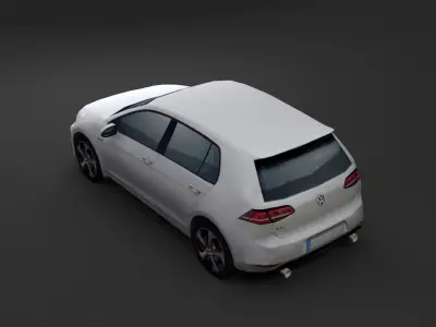 Vw Golf mk7 GTI low polygonal model Low-poly 3D model
