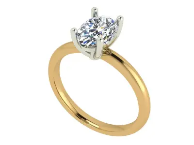Oval solitaire Ring 3D print model buy