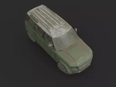 Abandoned Car - Land Rover Defender Low-poly 3D model