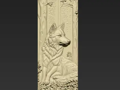A Wolf in the Forest A127 3D print model