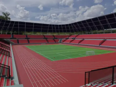 Olympic Stadium Low-poly 3D model