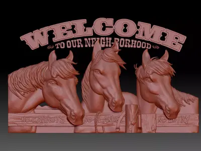 Welcome Horses 3D print model
