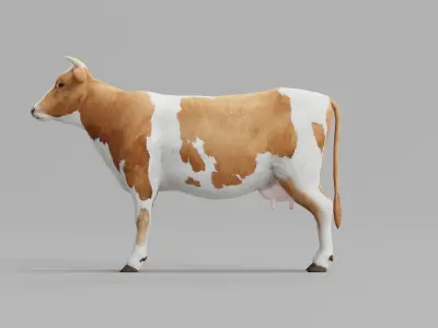 Diary Milk Cow  Animal Low-poly 3D model