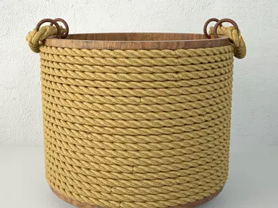 Bucket with ropes 3D model