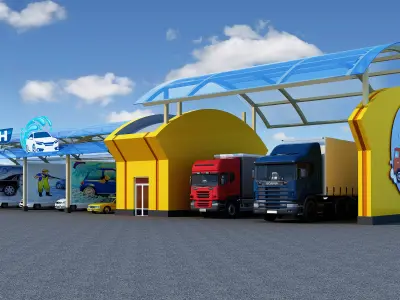 car wash center 3D model