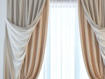 Set 10 Curtains 3D model
