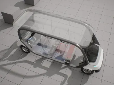 Machine Parts - Golf Cart Low-poly 3D model