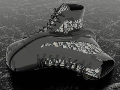 CHRISTIAN DIOR COMBAT ANKLE 3D BOOTS  Low-poly 3D model