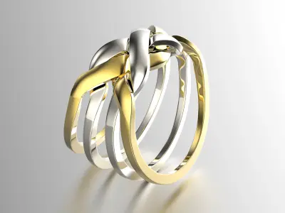 Jewelry Fashion Gold Puzzle Ring 0071 Set of Sizes Stl 3dm Fbx 3D print model