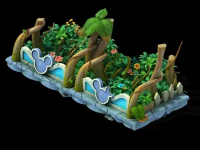 GameCartoon - City - City Wall 03 3D model