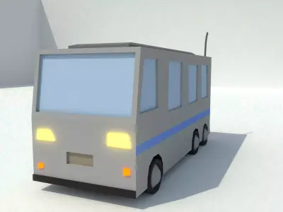 Low Poly Bus Low-poly 3D model