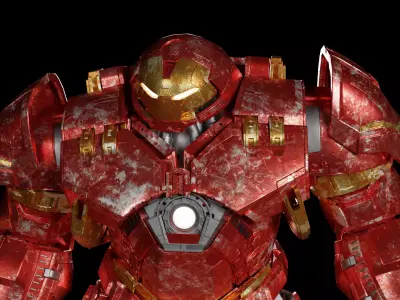 Heavy Assault Buster Armor  Battle Damaged Mech Suit Free 3D model