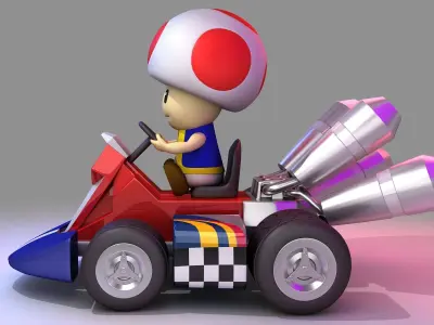 Toad from Mario Kart - Nintendo 3D model Low-poly 3D model