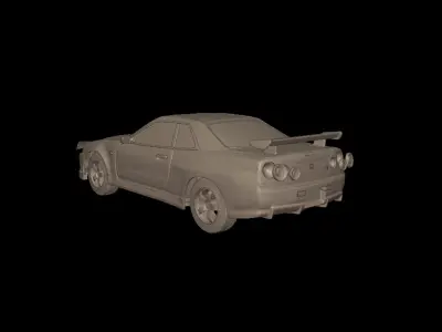 2002 NISSAN SKYLINE R 34 3D PRINT MODEL 3D print model