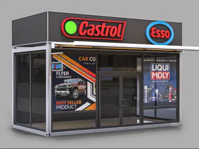 Set of 4 Stalls 3D model