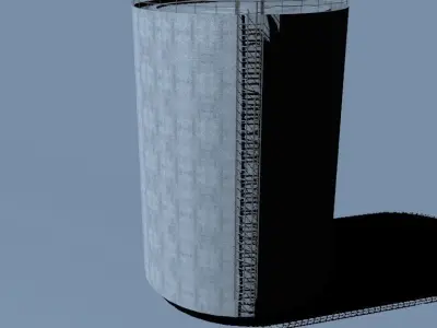 Damaged Silo with access to topside Low-poly 3D model
