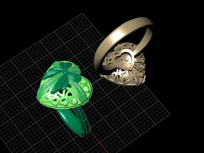 JEWELRY HEART RING       o4 3D print model