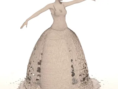 Ballerina Fountain 3D model