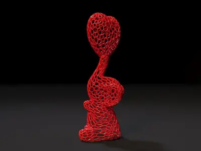 Elephant with a heart 3D print model