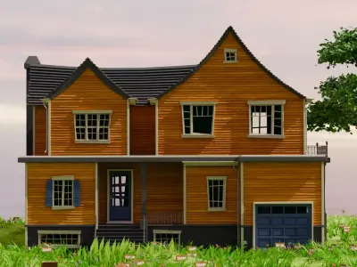 American Style Cottage Exterior 12 3D model