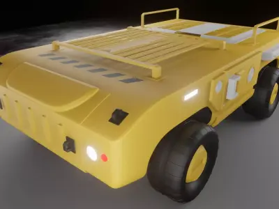 Yellow tractor model  3D model