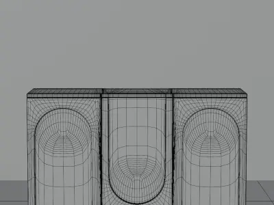 Modern Sculptural Console Table  Low-poly 3D model