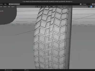 FORCE GURKHA WHEEL TYRE RIM ALLOY Low-poly 3D model
