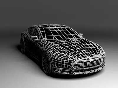 TESLA MODEL S 2013 LOWPOLY Low-poly 3D model