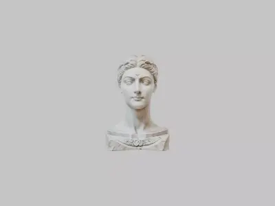 Female head Marble Statue Sculpture Low-poly 3D model