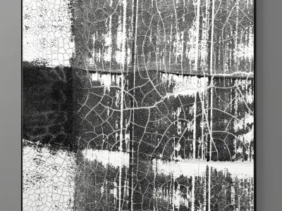 Plaster two square photo frames 06 Low-poly 3D model