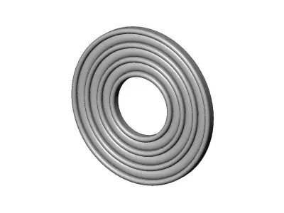 Concentric rounded loops modern ceiling rosette and wall art 3D print model