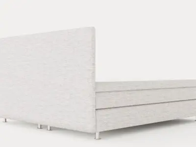 Layla Continental Bed 180x200 Light Gray Low-poly 3D model