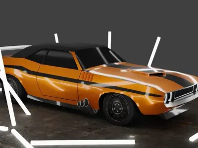 Dodge challenger 1970 Low-poly 3D model