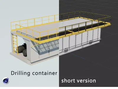 Drilling short version cabin Low-poly 3D model