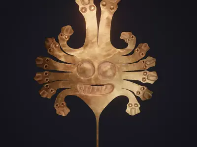 Gold Ornament 2 - Nazca Culture Peru Free 3D model