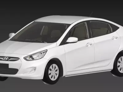 hyundai Accent 2015 Mid-Poly 3D model 3D model