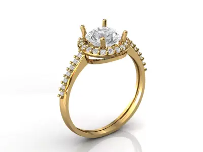 STL 3DM Print Ready Women Diamond Ring Lightweight Printable  3D print model 98