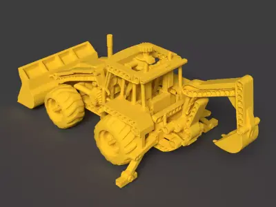 Chinese Lego front loader  Low-poly 3D model