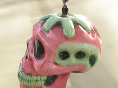 Strawberry Skull Candle 3D model