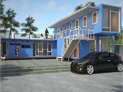 shipping container office  3D model