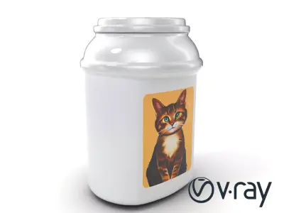 Sophisticated Cat Container Silvermetallic model pack Low-poly 3D model