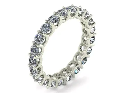 U Shaped Eternity Ring 2 point 8 mm stone size swiss 9 and EU49 3D print model purchase