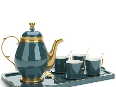 luxury cup and saucer set  3D model