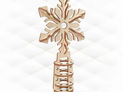 Christmas Tree Topper laser cut design 3D print model