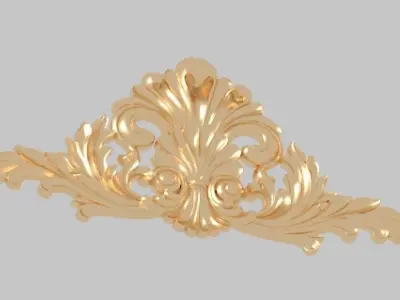Classic 3D model of interior CNC sculpture gold inlaid Texture 3D model