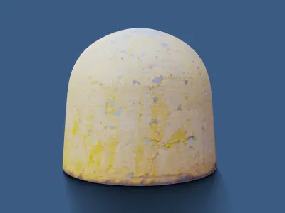 Photoscanned Round Weathered Concrete Bollard Free low-poly 3D model