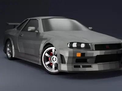 Skyline GTR R34 LowPoly Low-poly 3D model