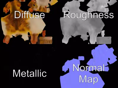 Bushy Tail Jerboa model pack Low-poly 3D model