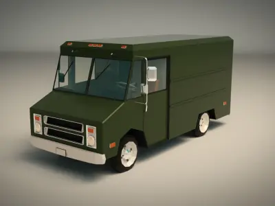 Low Poly Transporter Van 03 Low-poly 3D model